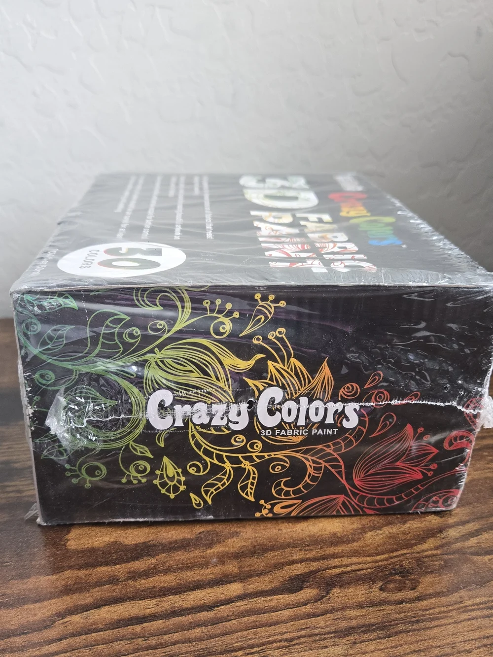 NIB U.S. Art Supply Crazy Colors 3D Fabric Paint Set - 30 Pack Squeeze Bottles
